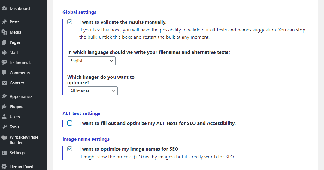 opções de otimização em massa do otimizador de seo de imagem