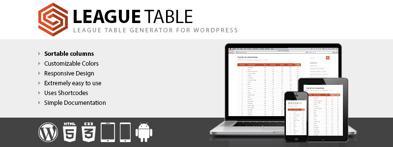 Plugin WordPress Premium da Tabela de Ligas