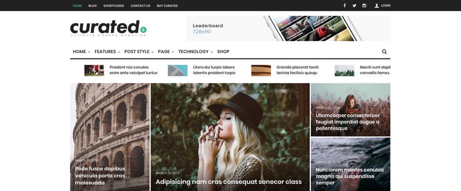 Tema WordPress de revista moderna final com curadoria