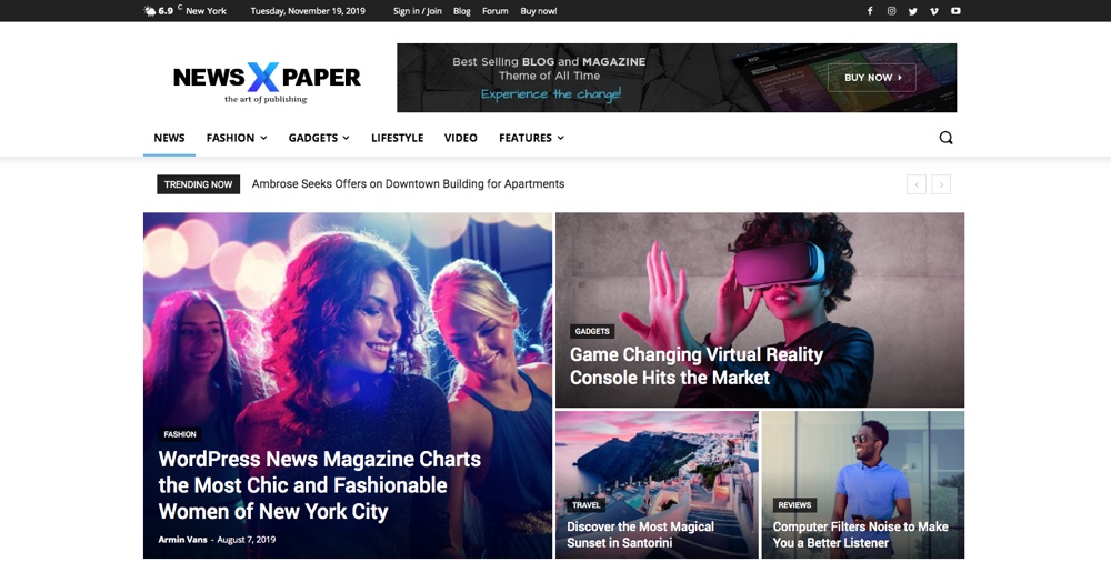 Tema WordPress de jornal