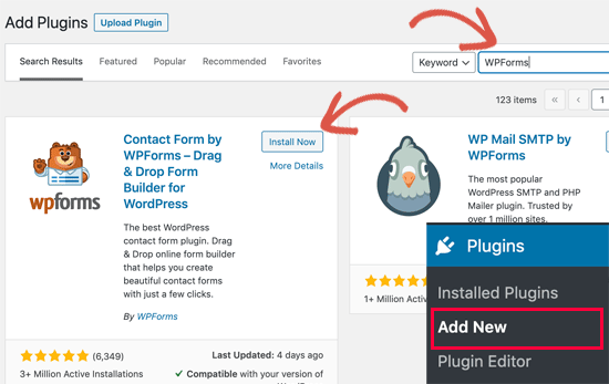 Instalar WPForms