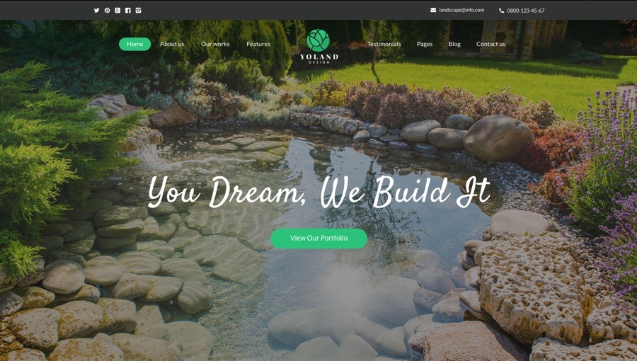 Yoland Design Paisagismo e acessórios de jardim Tema WordPress