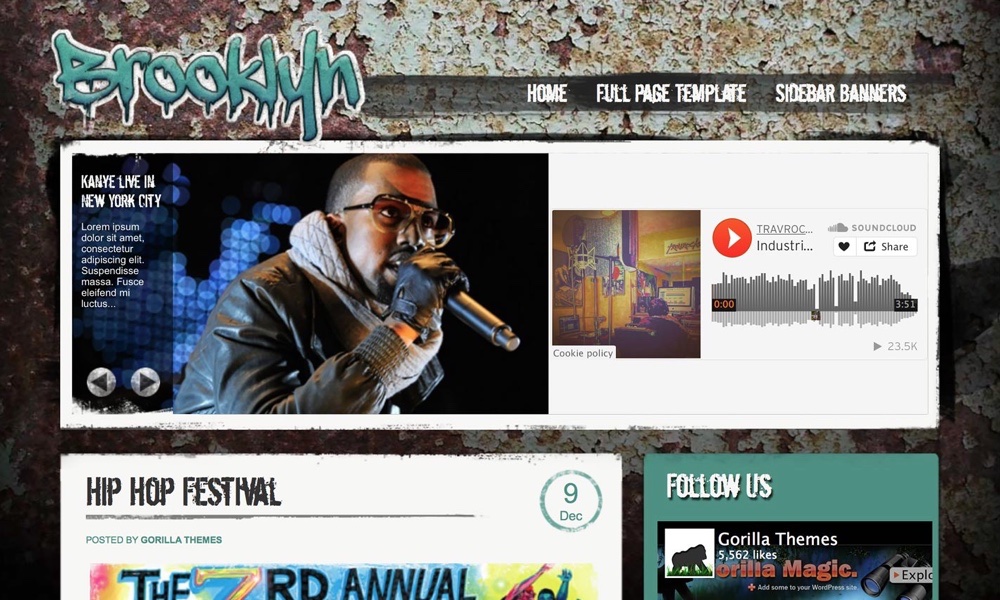 Tema de música do Brooklyn WordPress