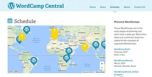 Eventos WordCamp em todo o mundo