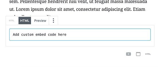 Adicione um código de incorporação personalizado no WordPress