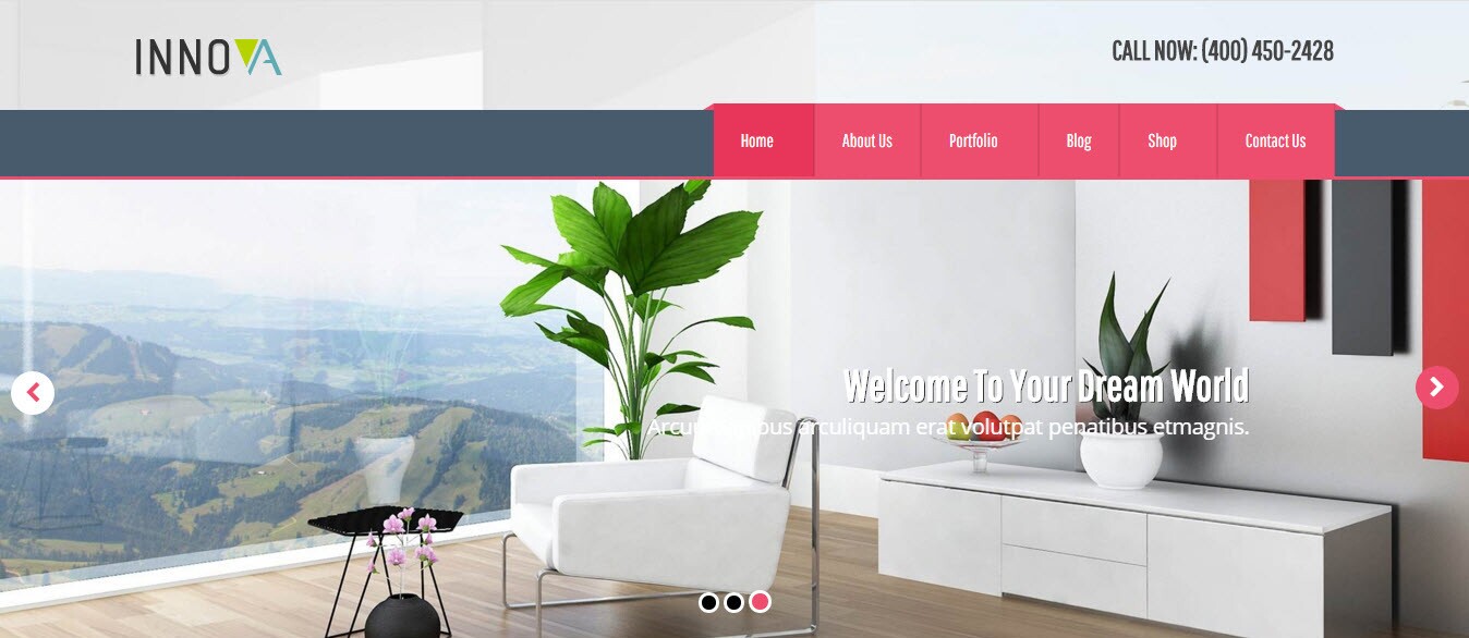3. Innova - Tema WordPress CMS de Interiores e Móveis