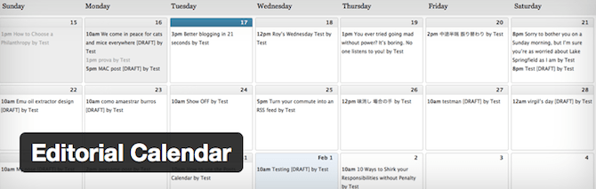Plug-in de calendário editorial