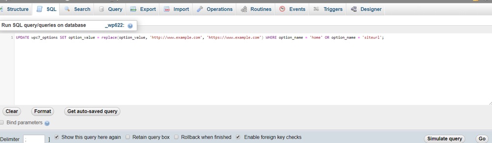 SQL Substituir nome do site