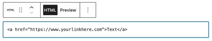 O código HTML para criar um link