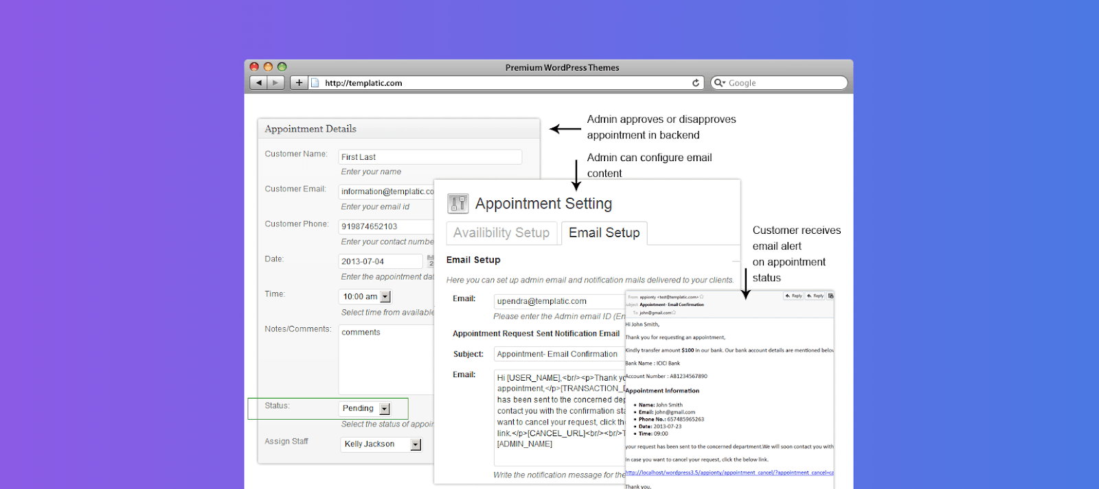 Plugin WordPress de reserva de compromisso Templatic Premium