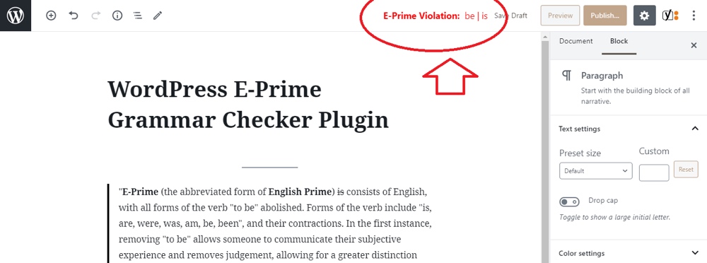 Verificação gramatical E-Prime