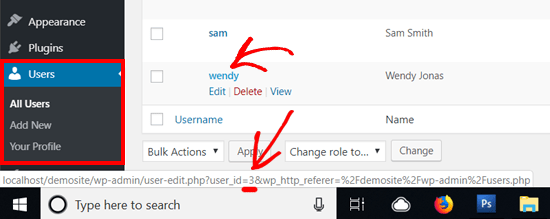 ID de usuário do WordPress
