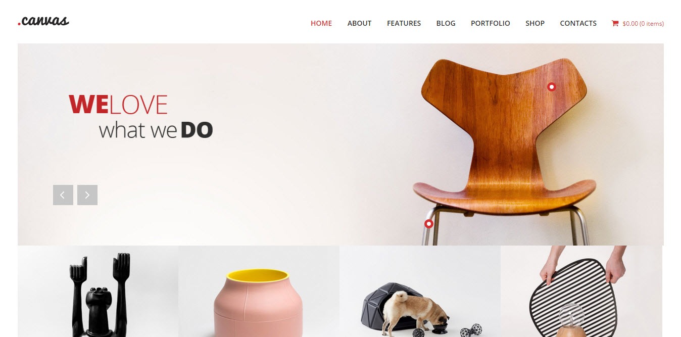 7. Tema WP do portfólio de interiores e móveis em tela