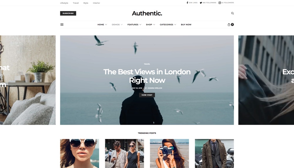 Tema autêntico do WordPress para blog de estilo de vida