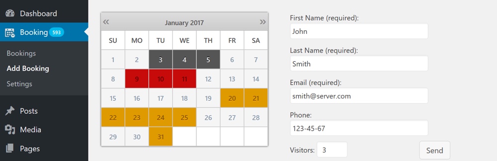 Plug-in do Calendário de Reservas