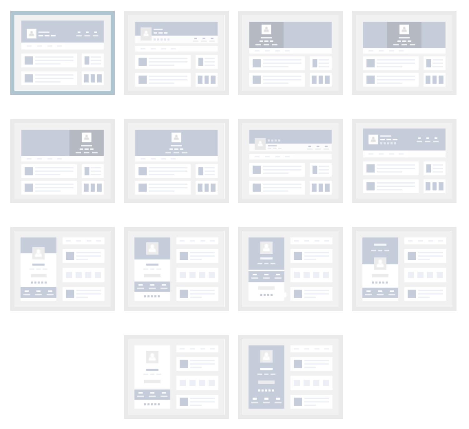 Opções de layout