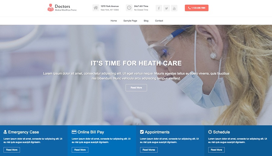 Médicos Pro - Tema WordPress Médico