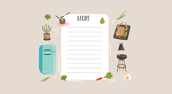Faça um blog de comida e receita