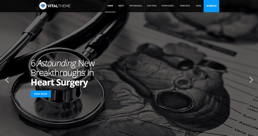 Tema WordPress de Saúde Vital e Medial