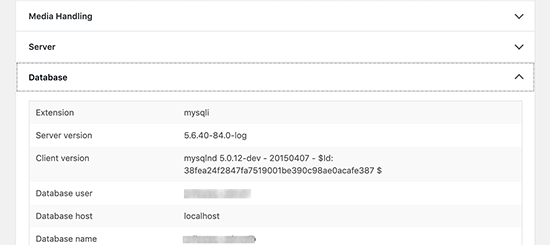 Versão do MySQL