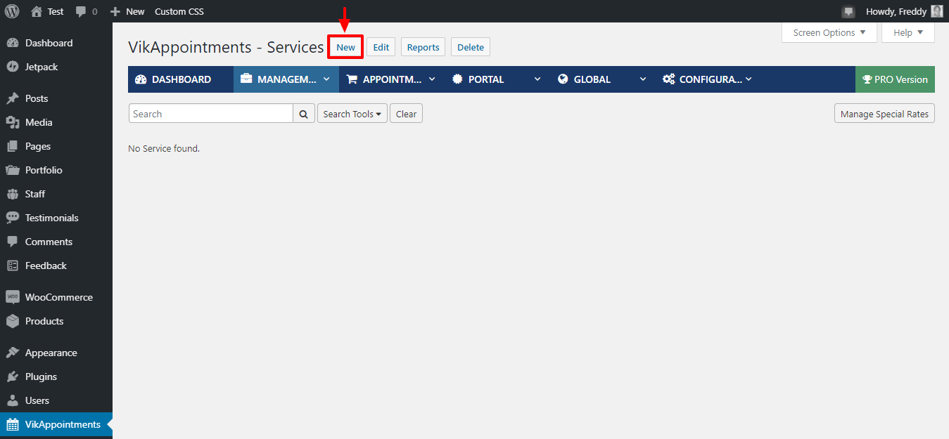 adicionando novos serviços vikappointments
