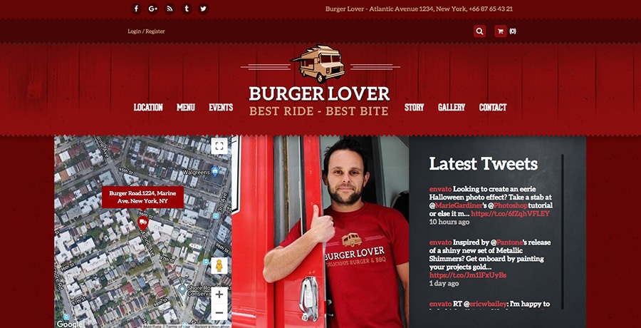 Tema WordPress de Food Truck e Restaurante