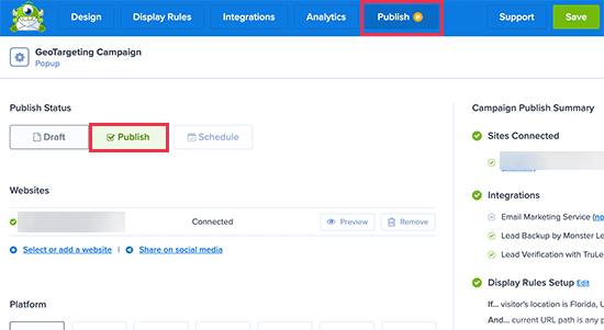 Publique sua campanha de segmentação geográfica no WordPress