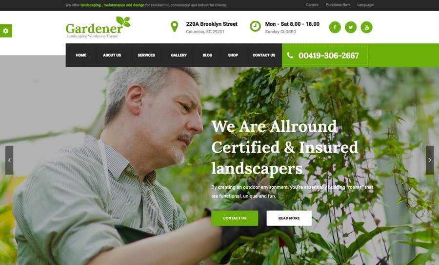 Tema WordPress de jardineiro