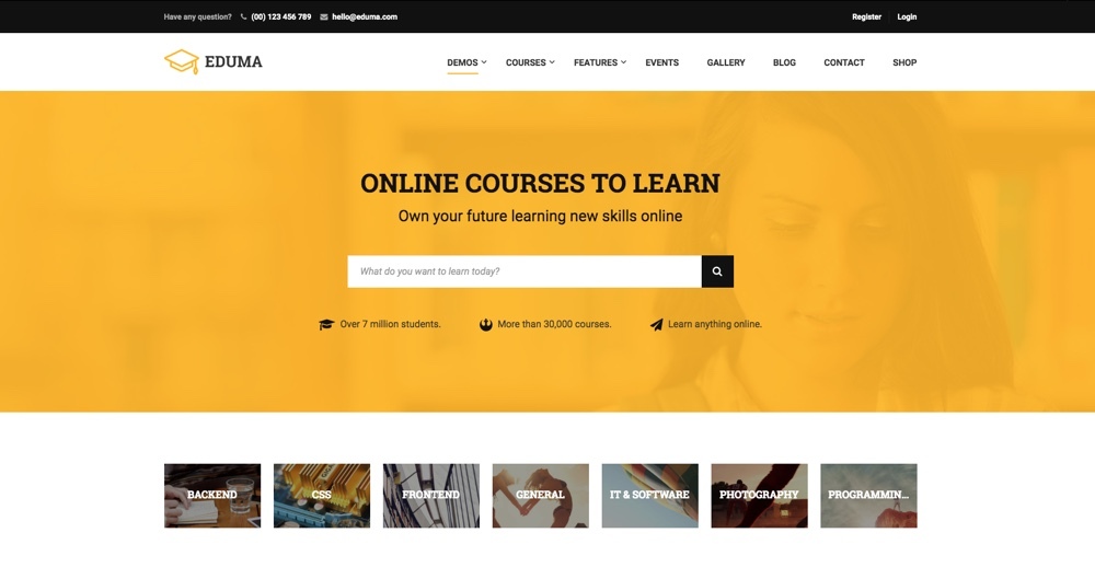 Tema WordPress Educação EDUMA