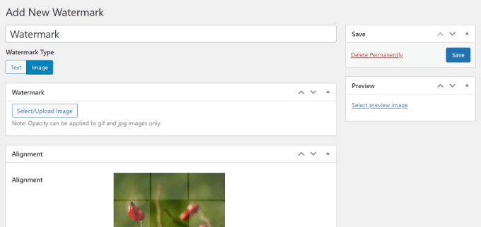 Adicionar imagem como marca d'água