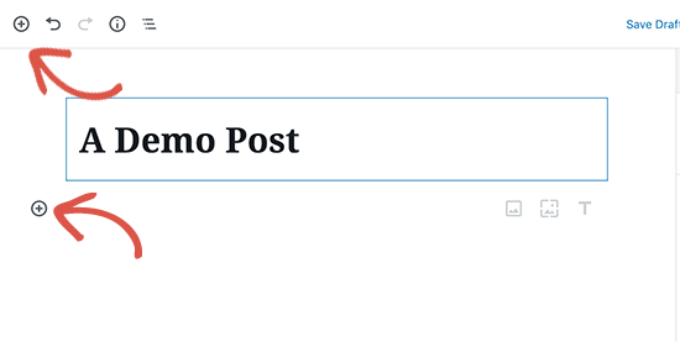 Adicionar botões de bloco
