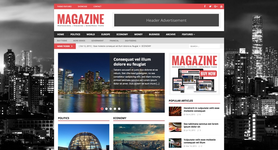 Tema WordPress de revista responsiva da revista MH
