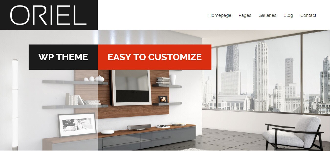 8. ORIEL - Tema WordPress de Design de Interiores Responsivo
