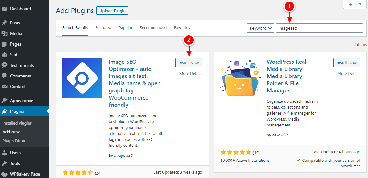 instalando o plugin wordpress do otimizador de imagem seo