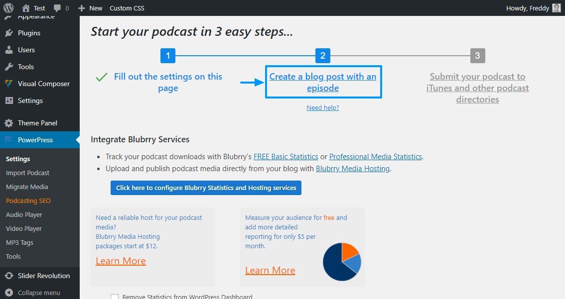 criando um podcast com powerpress