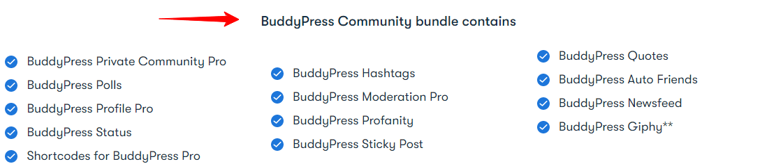 pacote da comunidade buddypress