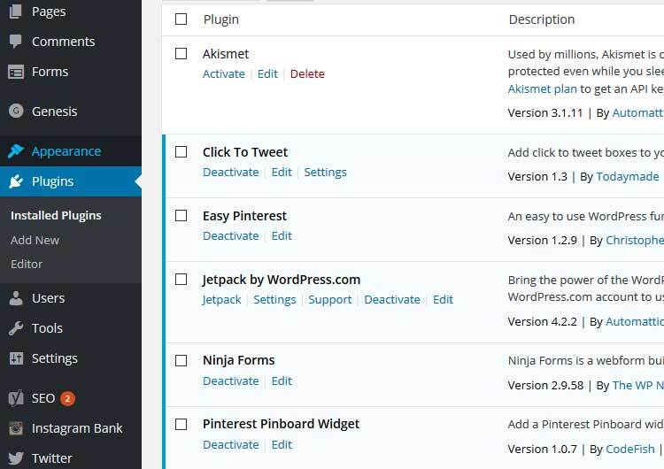 Plug-ins da área de trabalho