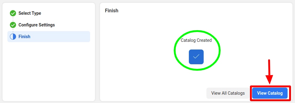 Catálogo de visualização do Facebook