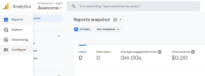 Vá para configurar