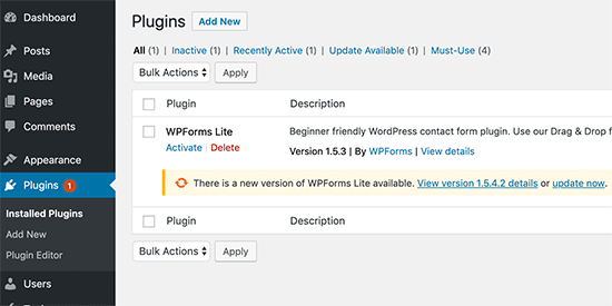 Atualizar plugins do WordPress