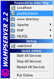 phpMyAdmin do WAMP