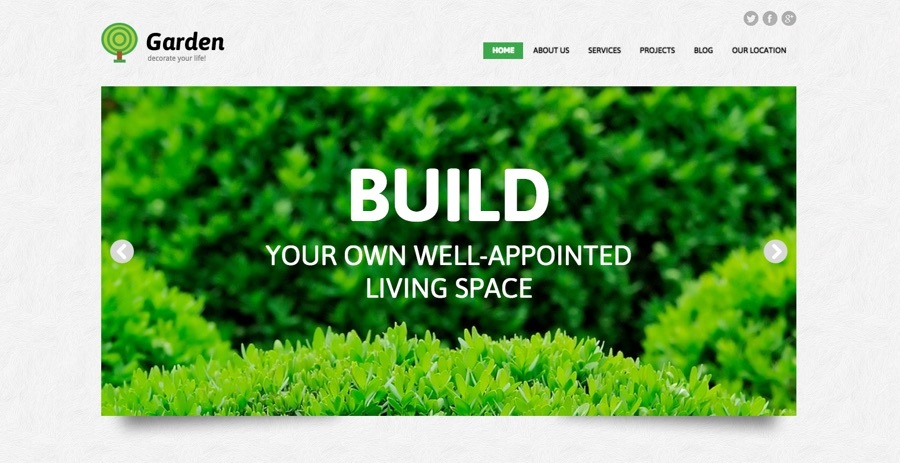 Tema WordPress responsivo de design de jardim