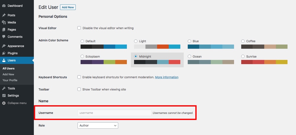 Exemplo de Slug de Autor do WordPress