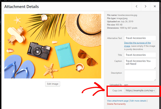 Encontre o URL da imagem do WordPress