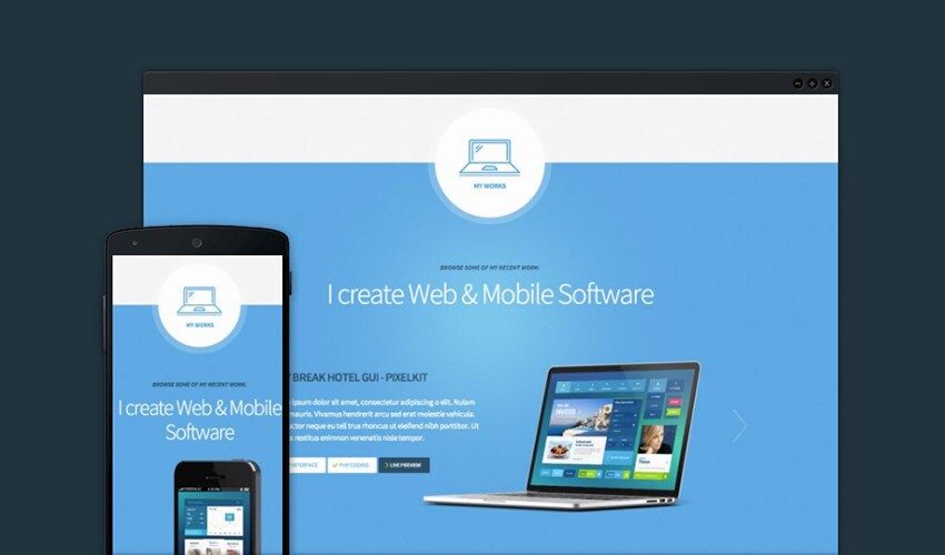 Tema WordPress de página única para freelancer