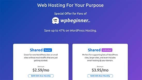 Selecione seu plano DreamHost