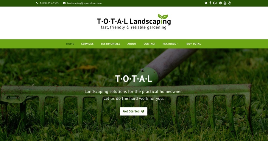 Tema WordPress de Paisagismo Total