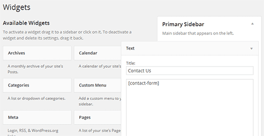 Usando um Shortcode em widgets do WordPress