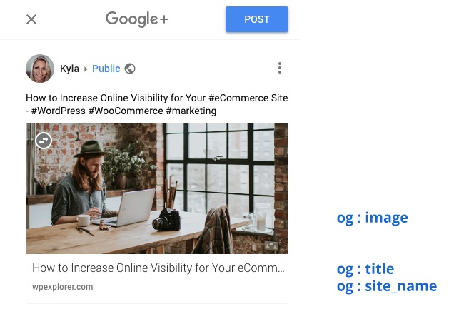 Exemplo de compartilhamento do Google+1