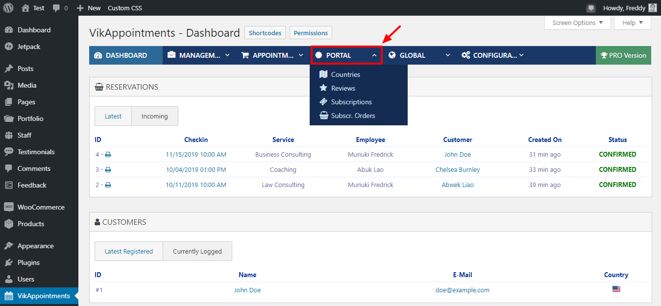 guia do portal em vikappointments
